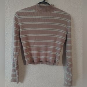 The Slope Pink and White Striped Sweater